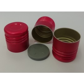 16 mm aluminium screw cap red, suitable for vials and tubes with a capalu-16 screw thread