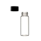 7.5 ml schroef flacon met hals GL18x3.0, dimensies ø 22.0 x 40 x 1.00 mm.,  buisvormig glas, type 1